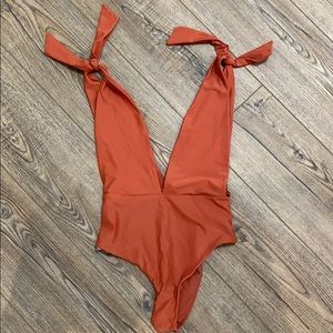 One piece cheeky swimsuit (ties on top)